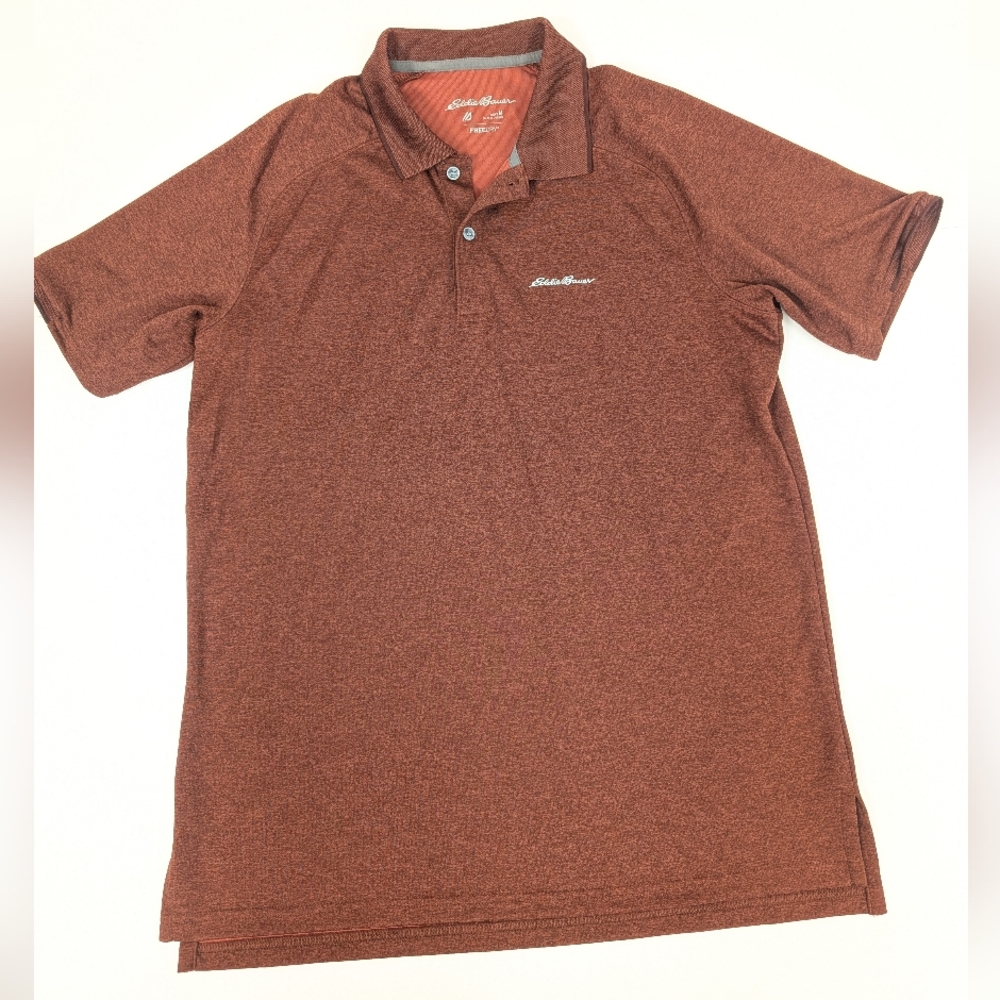 Eddie Bauer Rust Red Free Dry Short Sleeve Polo Medium [154]